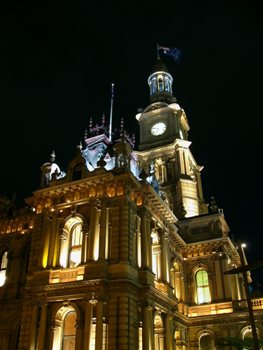 This photo of Sydney, Australia's Town Hall illuminated at night was taken by Craig Jewell of Brisbane, Australia.